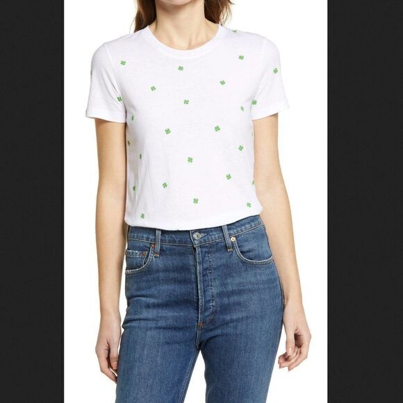 Halogen Clover Print Tee Size Medium - Picture 1 of 5
